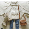 Girl&#39;s Clothing Knitted Turtleneck Cloak Pullover