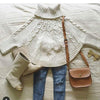 Girl&#39;s Clothing Beige / 12M Knitted Turtleneck Cloak Pullover