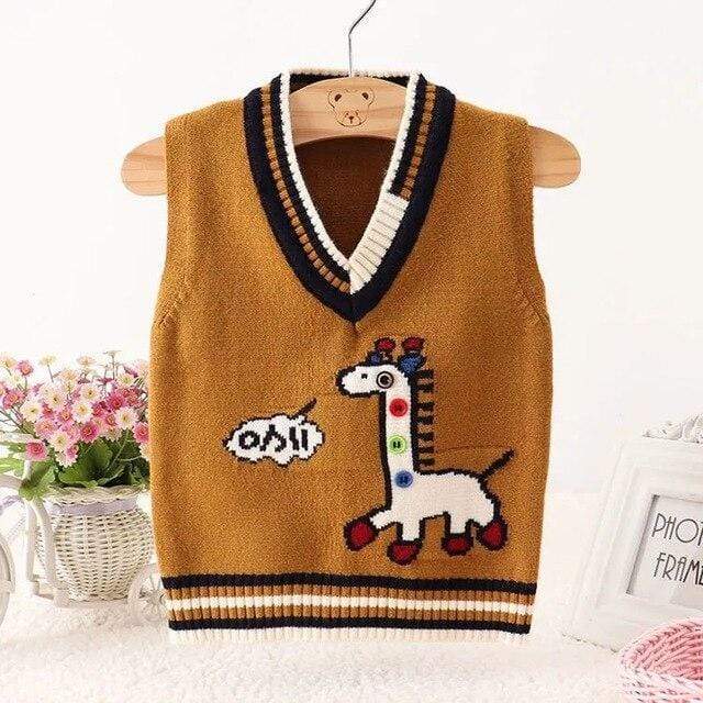 Boy's Clothing B / 3T Knitted Vest Pullover Coat for Kids