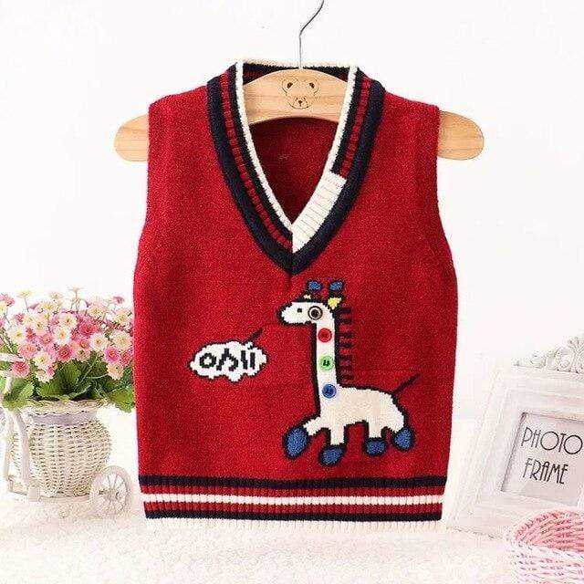 Boy's Clothing D / 3T Knitted Vest Pullover Coat for Kids