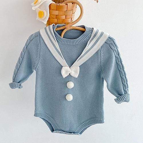 S020 Blue / 12M Knitting Bodysuits