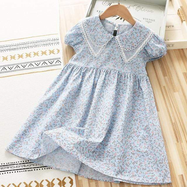 Girl's Clothing Sky Blue / 10T Lace Chiffon Flower Dress