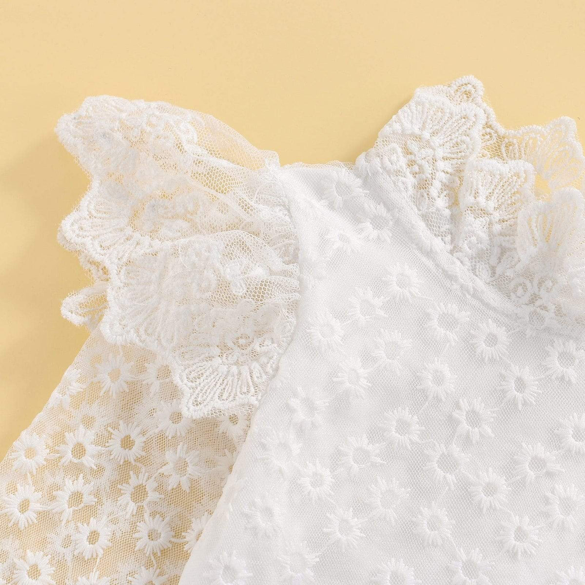 Girl's Clothing Lace Floral Long Sleeve Ruffles Collar Tops Plaid Printed Suspender Skirts