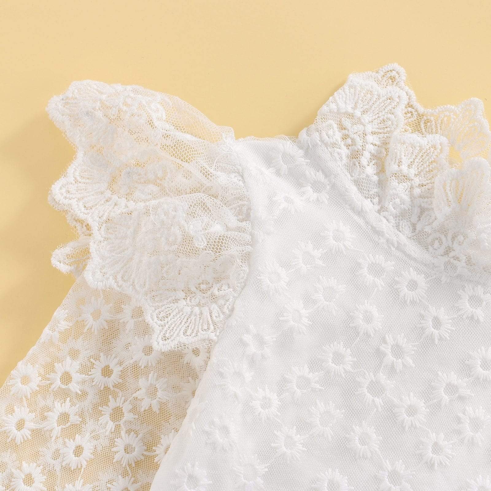 Girl's Clothing Lace Floral Long Sleeve Ruffles Collar Tops Plaid Printed Suspender Skirts