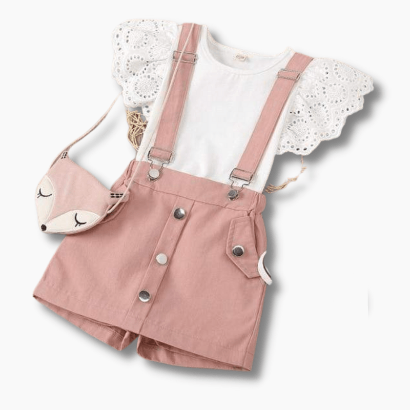 Girl's Clothing Lace Ruffle Sleeve Outfit