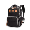 black Large Capacity Baby USB Diaper Bag Backpack