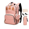 Pink Large Capacity Baby USB Diaper Bag Backpack