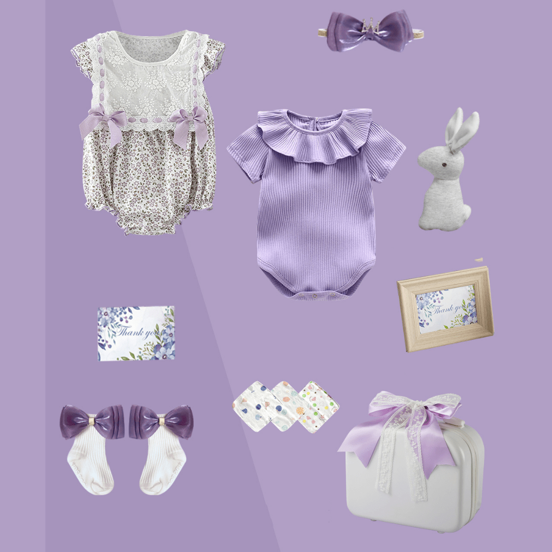 Girl's Clothing Purple Set C / 0-3M Lavender Princess Gift Set