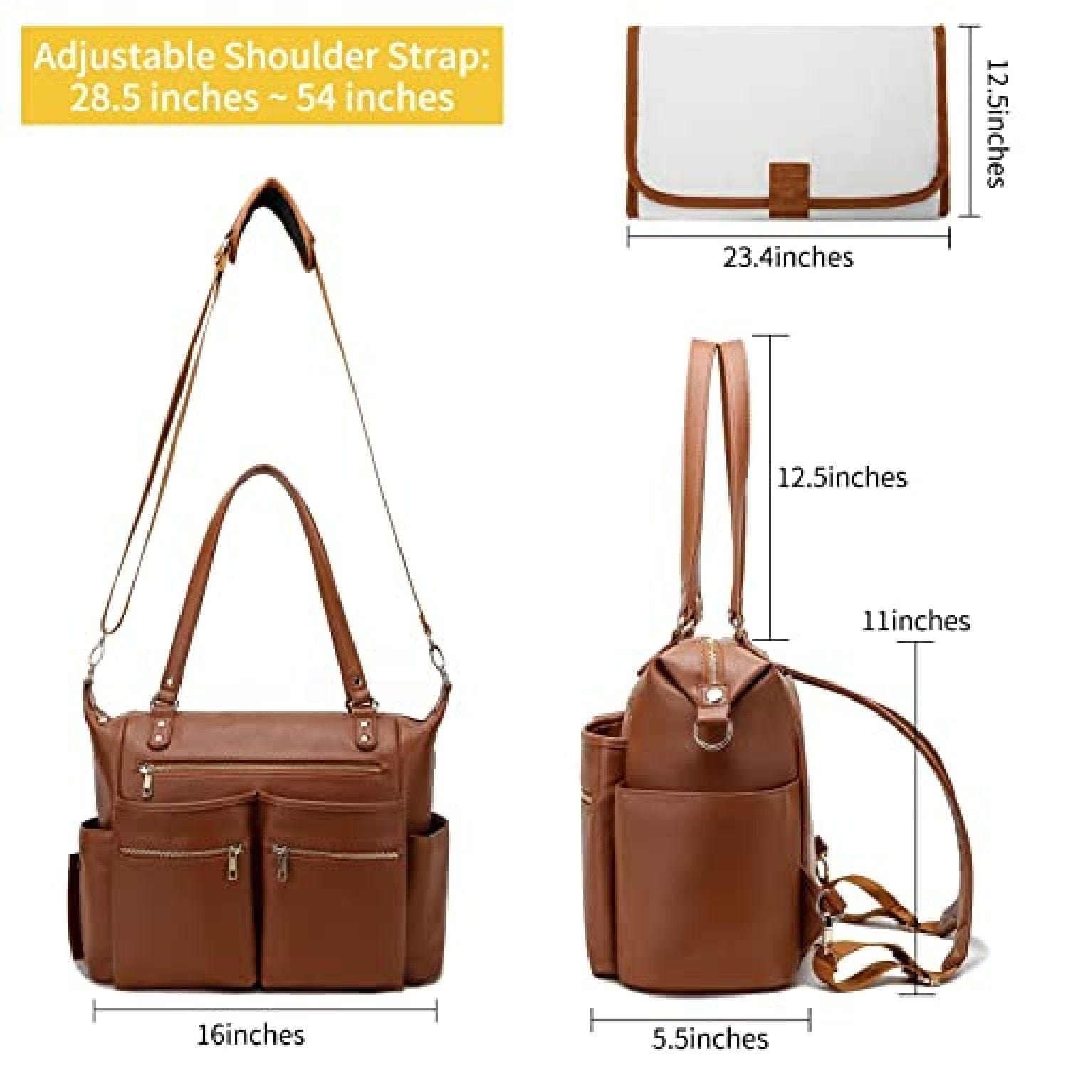 Leather Diaper Bag Tote