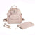 Diaper Bag Pink Leather Diaper Bag with Pacifier Bag