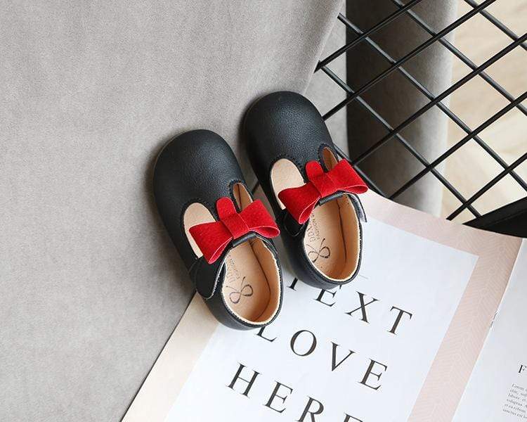 Accessories Leather Shoes T-strap With Bow-knot Shoes