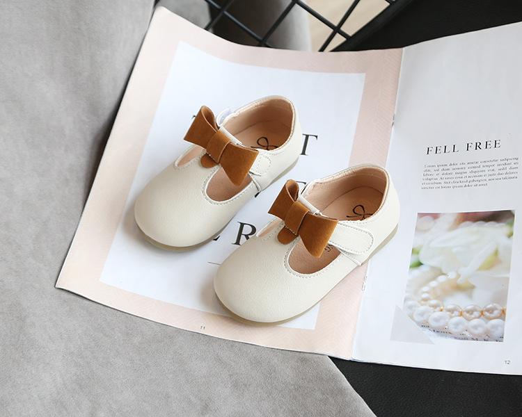 Accessories Leather Shoes T-strap With Bow-knot Shoes