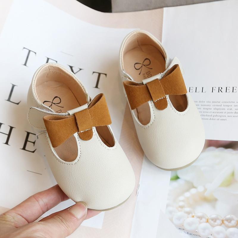 Accessories Leather Shoes T-strap With Bow-knot Shoes