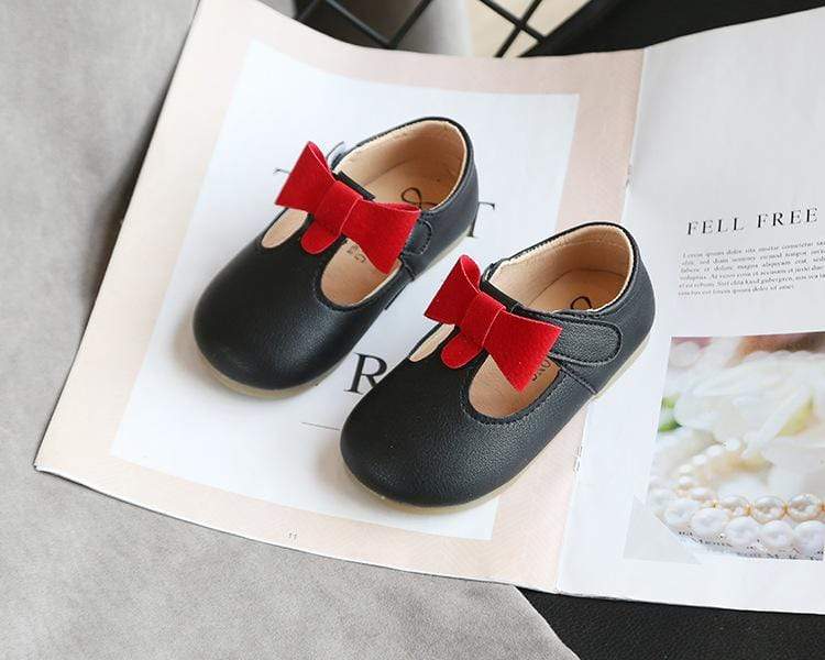 Accessories Leather Shoes T-strap With Bow-knot Shoes