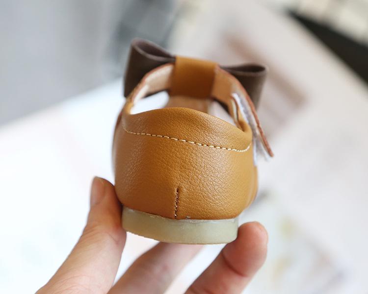 Accessories Leather Shoes T-strap With Bow-knot Shoes