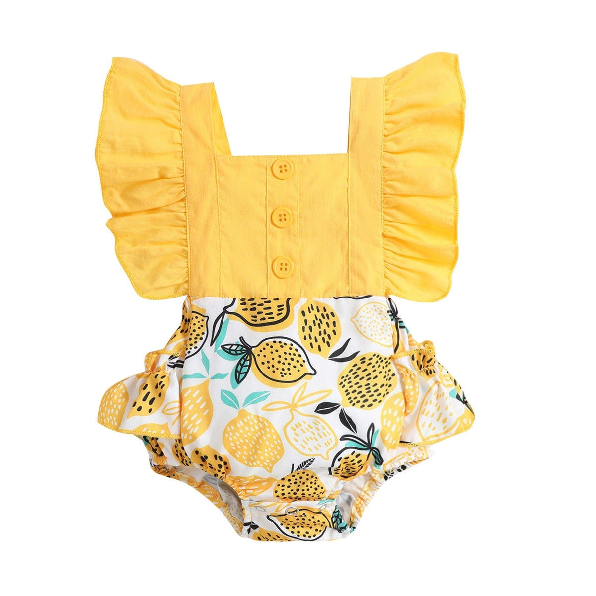 Lemon Print Baby Romper