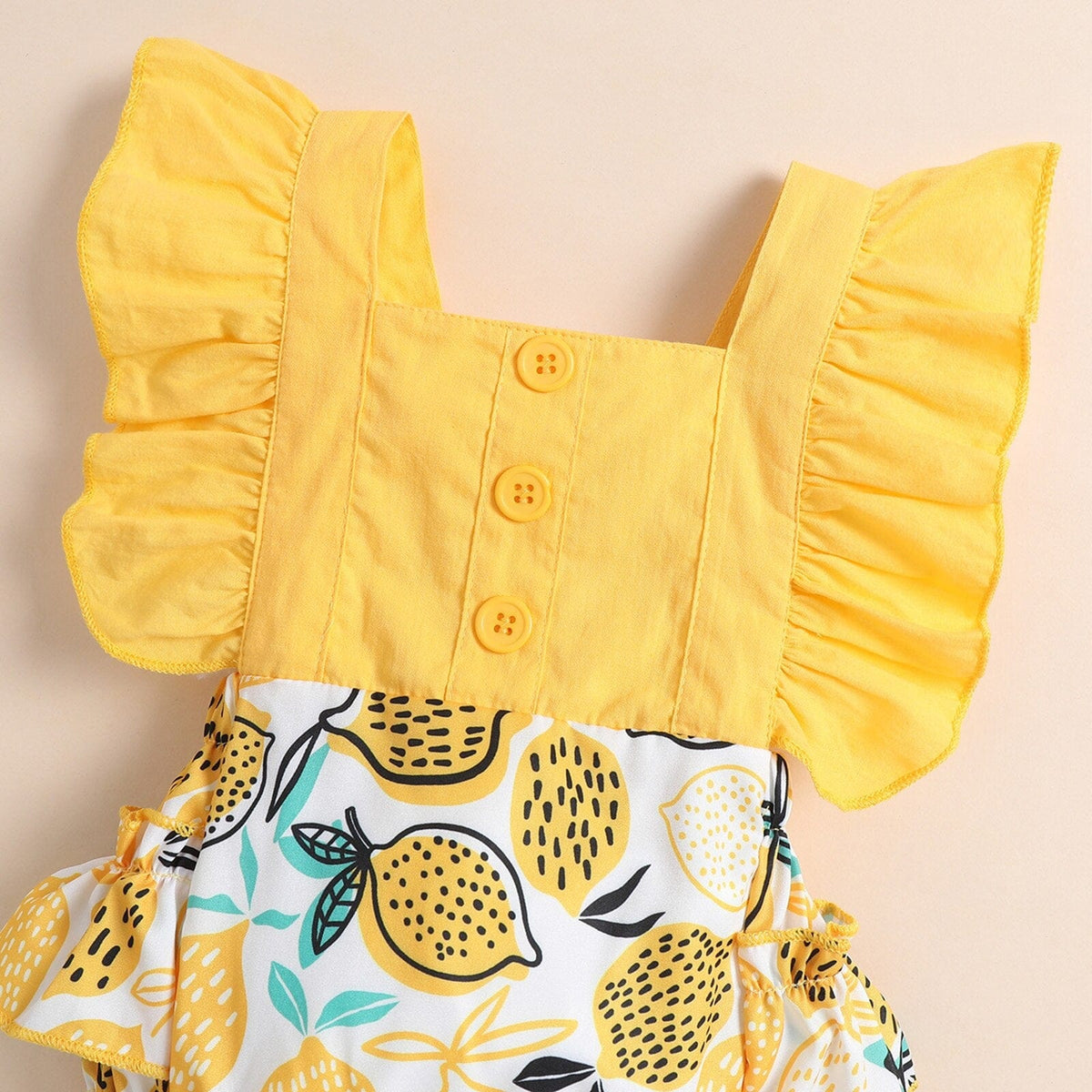Lemon Print Baby Romper