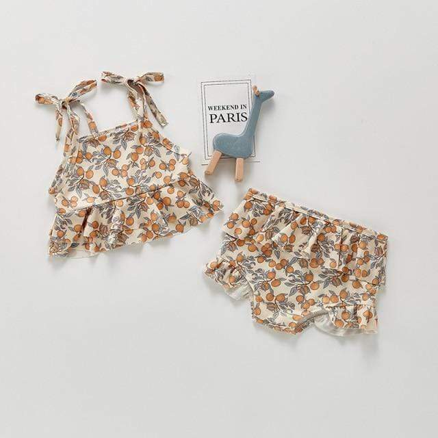 Girl's Clothing lemon set / China / 12m Lemon Print Baby Swimming suits