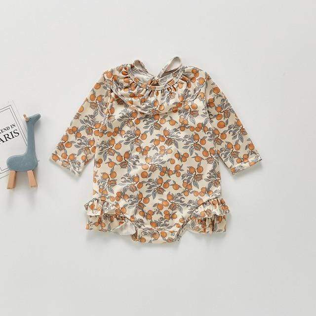 Girl's Clothing lemon one piece / China / 3T Lemon Print Baby Swimming suits