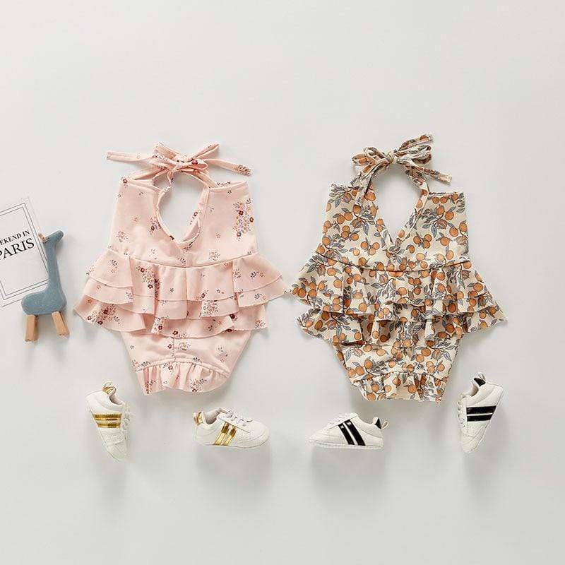Girl's Clothing Lemon Print Baby Swimming suits