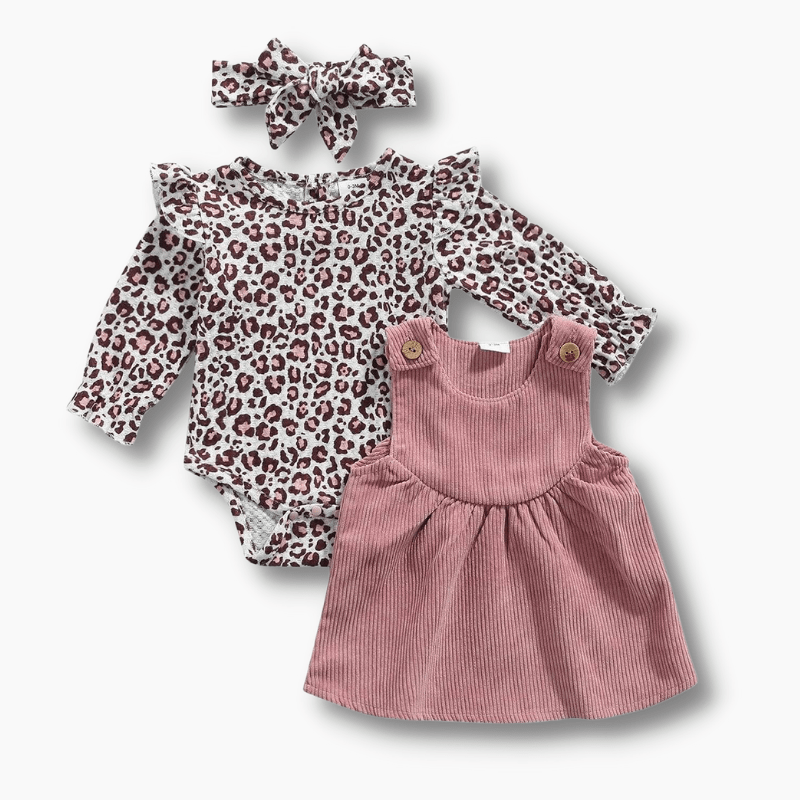 Leopard Print Baby Romper Set
