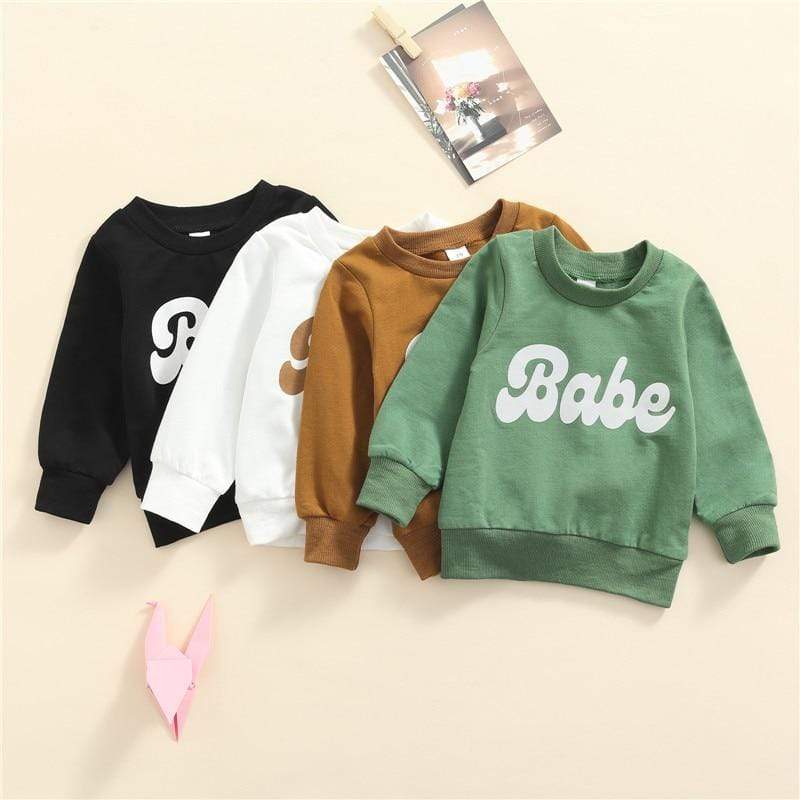 Girl's Clothing Letter Printed Long Sleeve Sweatshirt