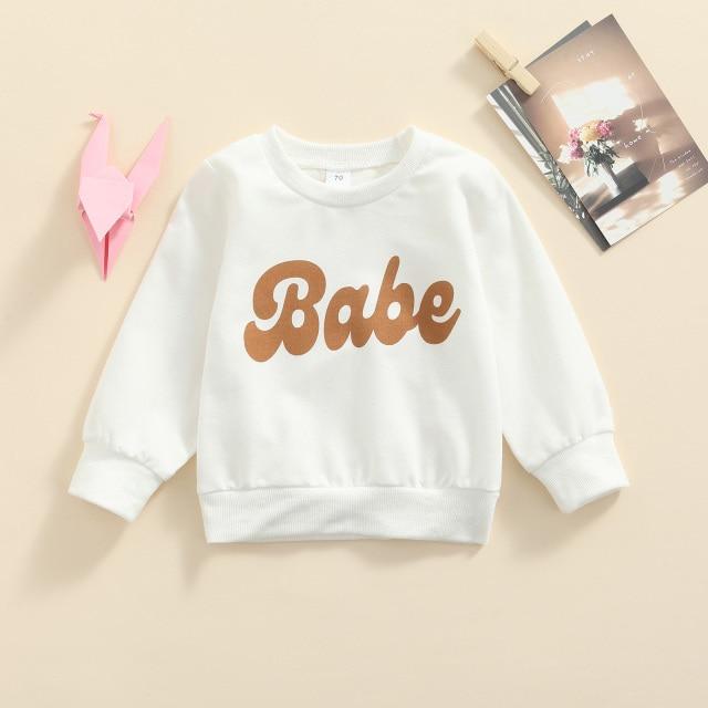 Girl's Clothing A / 6M Letter Printed Long Sleeve Sweatshirt