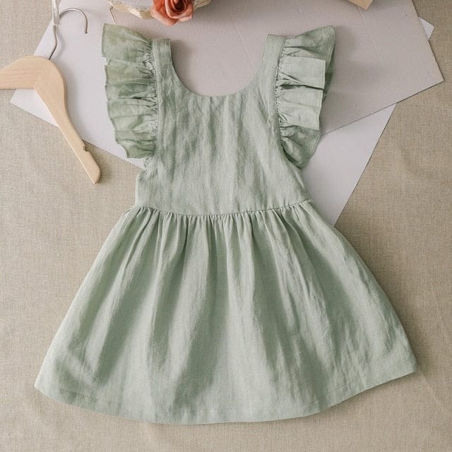 Ruffle Dress, Green / 4T