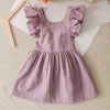 Purple / 130cm / China linen princess dress girl