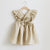 Girl's Clothing Khaki / 2-3Y Linen Ruffle Sleeve Kids Dresses