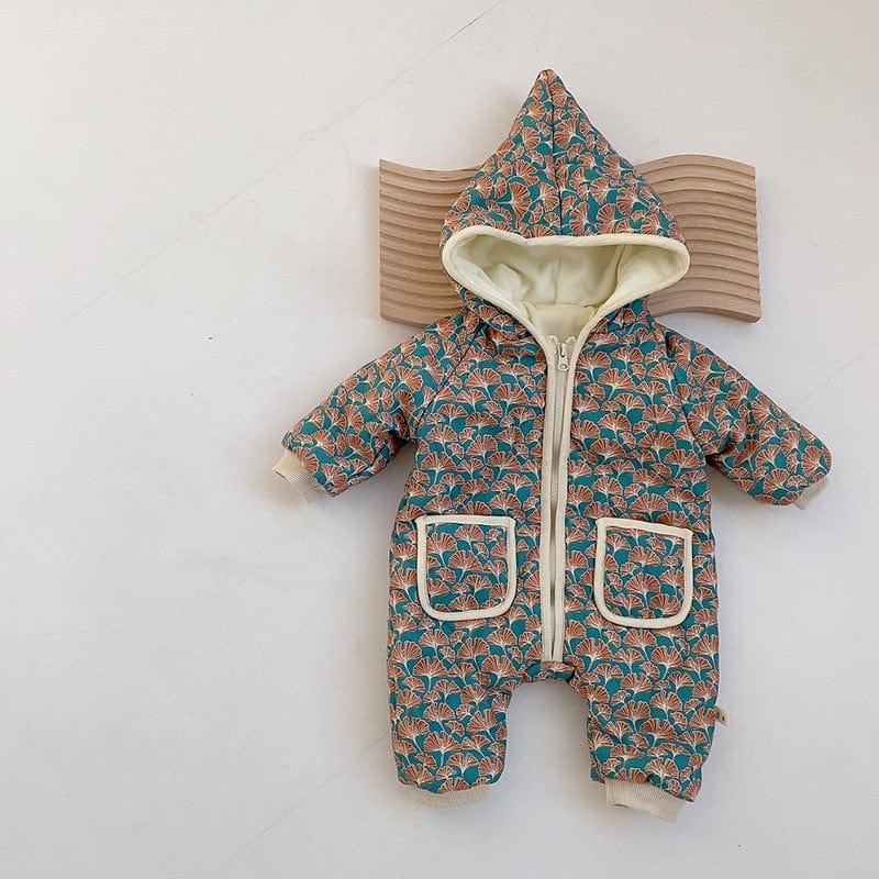 green floral / 3-6 M / China Lining Boys Rompers Thicken