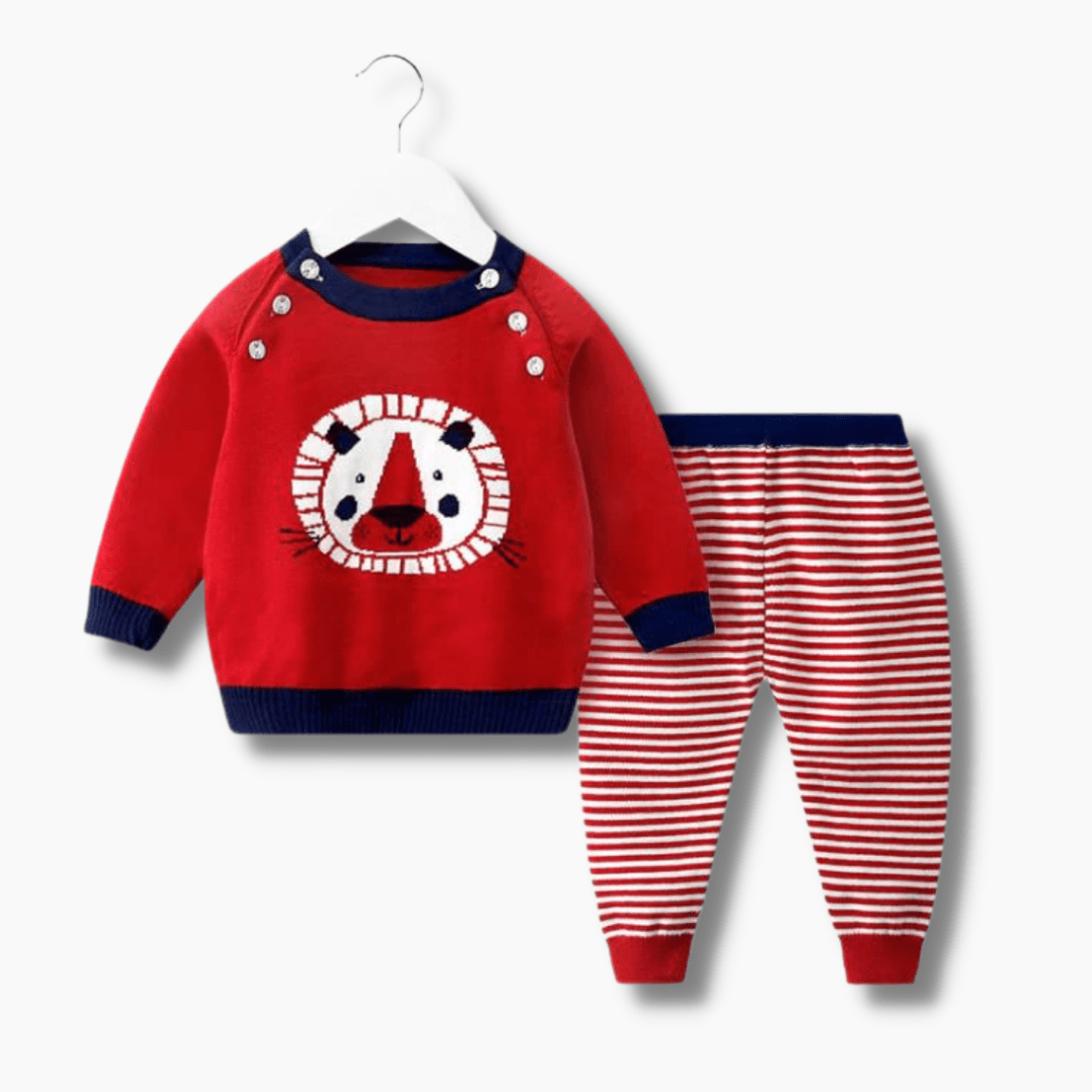Boy's Clothing Lion Design Sweater and Track Pants Set