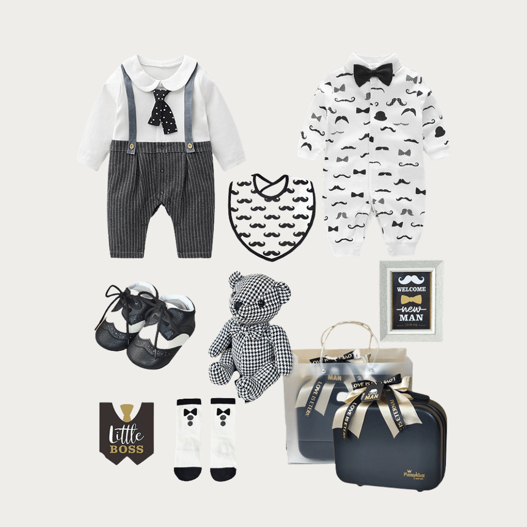 Boy's Clothing Set D / 1-3M Little Man Gift Set