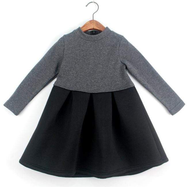 Girl's Clothing Gray / 10T Long Sleeve Flare Dress
