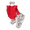 Girl&#39;s Clothing Red / 18M Long Sleeve Flower Romper Outfit