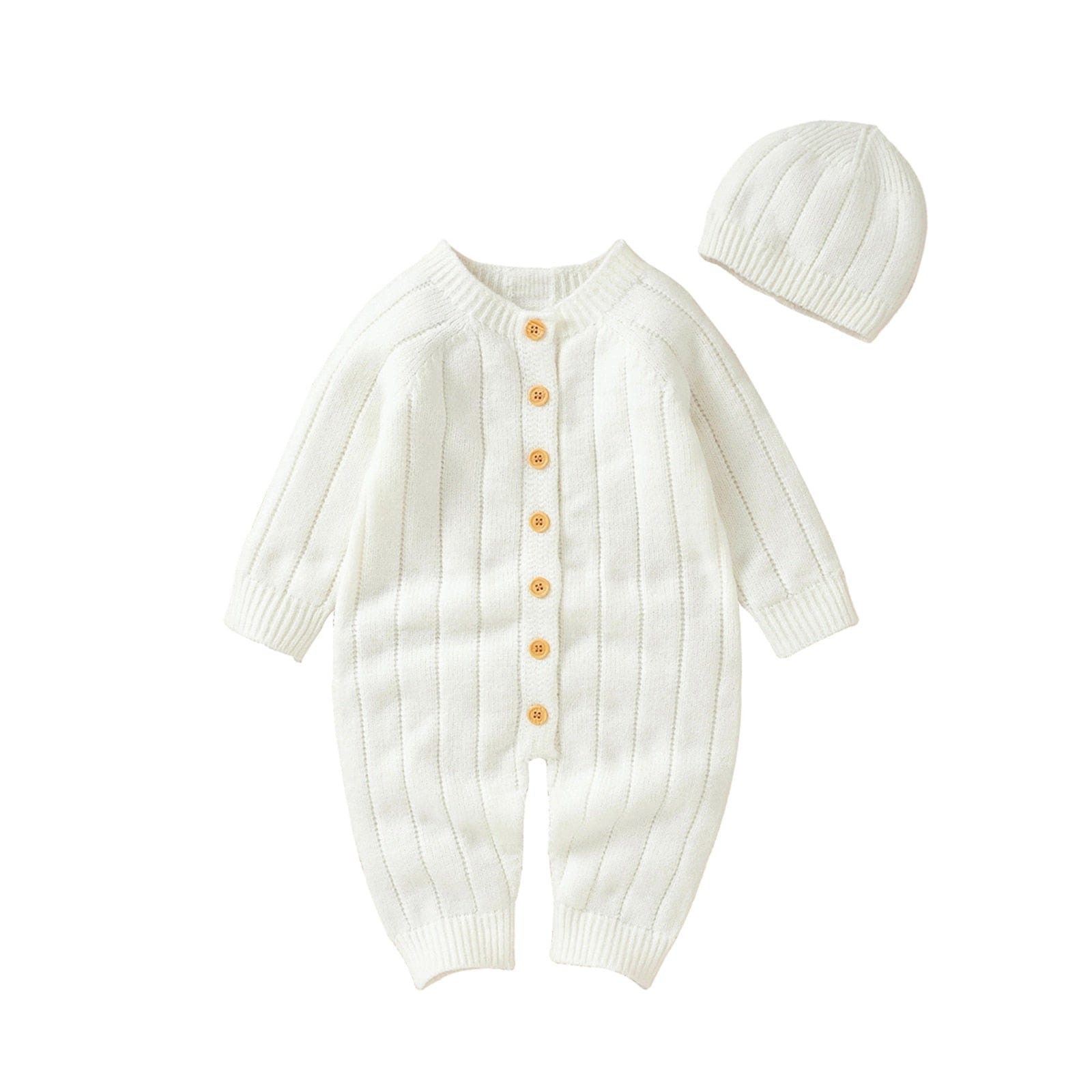 H / 0-3M Long Sleeve Jumpsuit + Hat