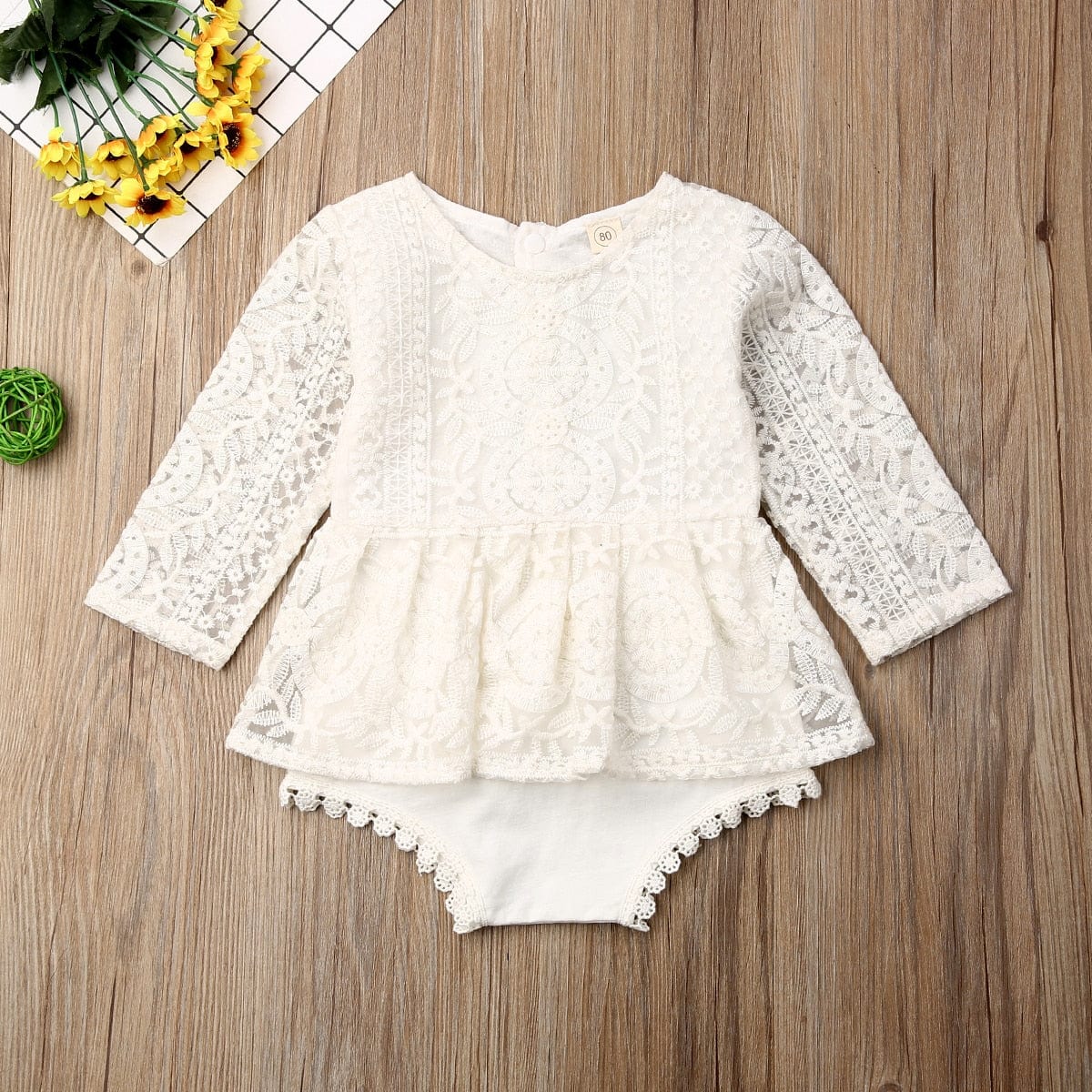 long sleeve / 0-6M Long sleeve Lace Romper