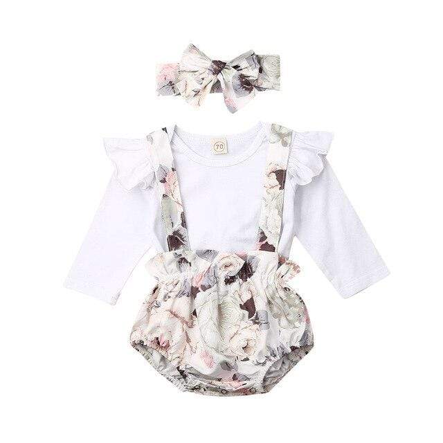 Girl's Clothing White / 12M Long Sleeve Round Neck Set Spring Autumn