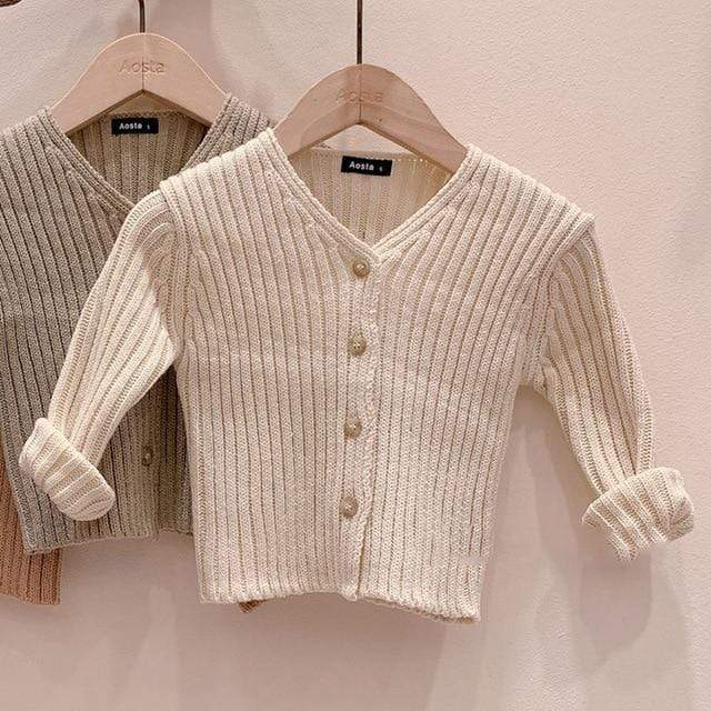 Girl's Clothing beige white / 24M Long Sleeve Sweater