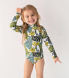 Girl&#39;s Clothing Leaves / child-90 Long Sleeve Swimwear