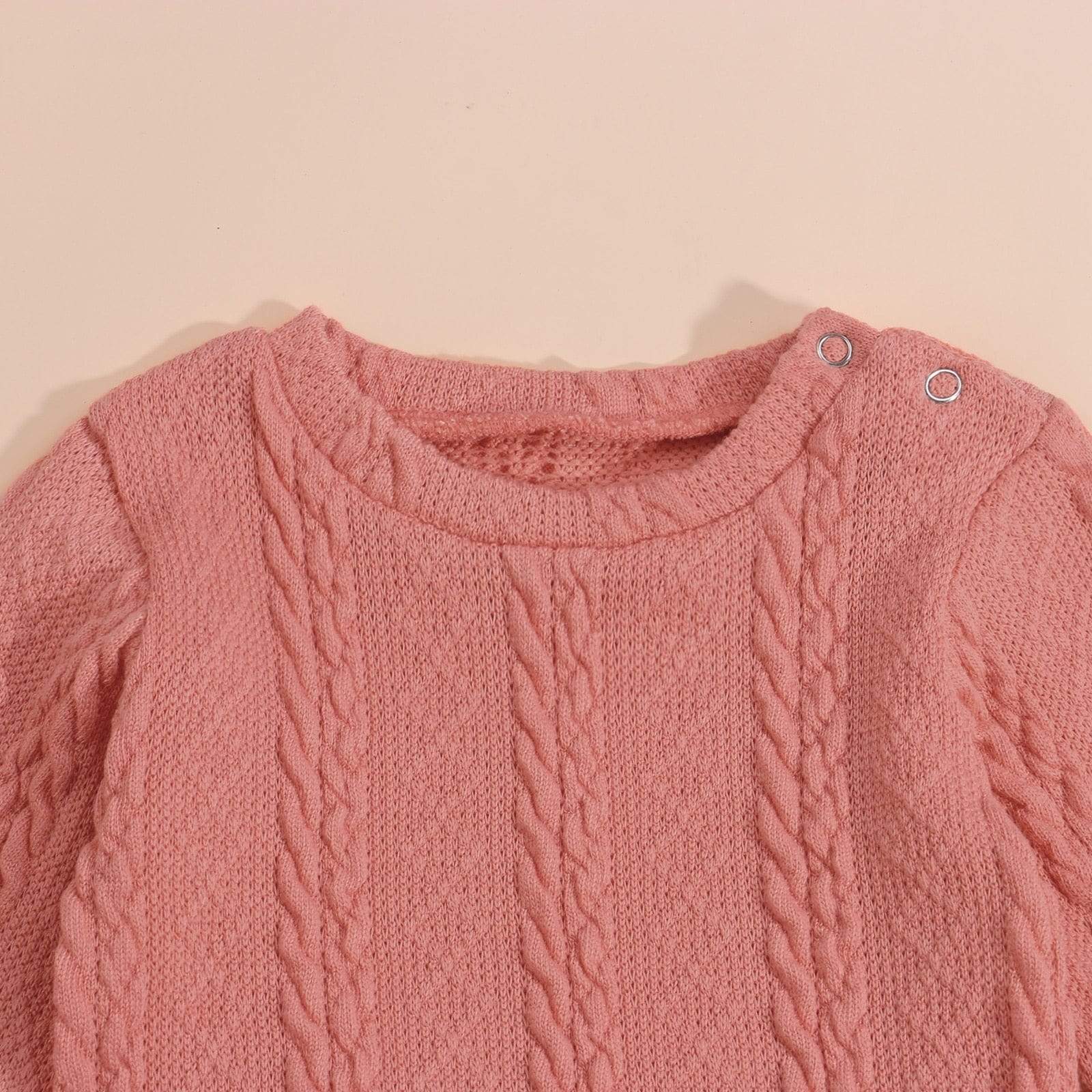 Girl's Clothing Long Sleeves Knit Sweater + Dinosaur Print Pants