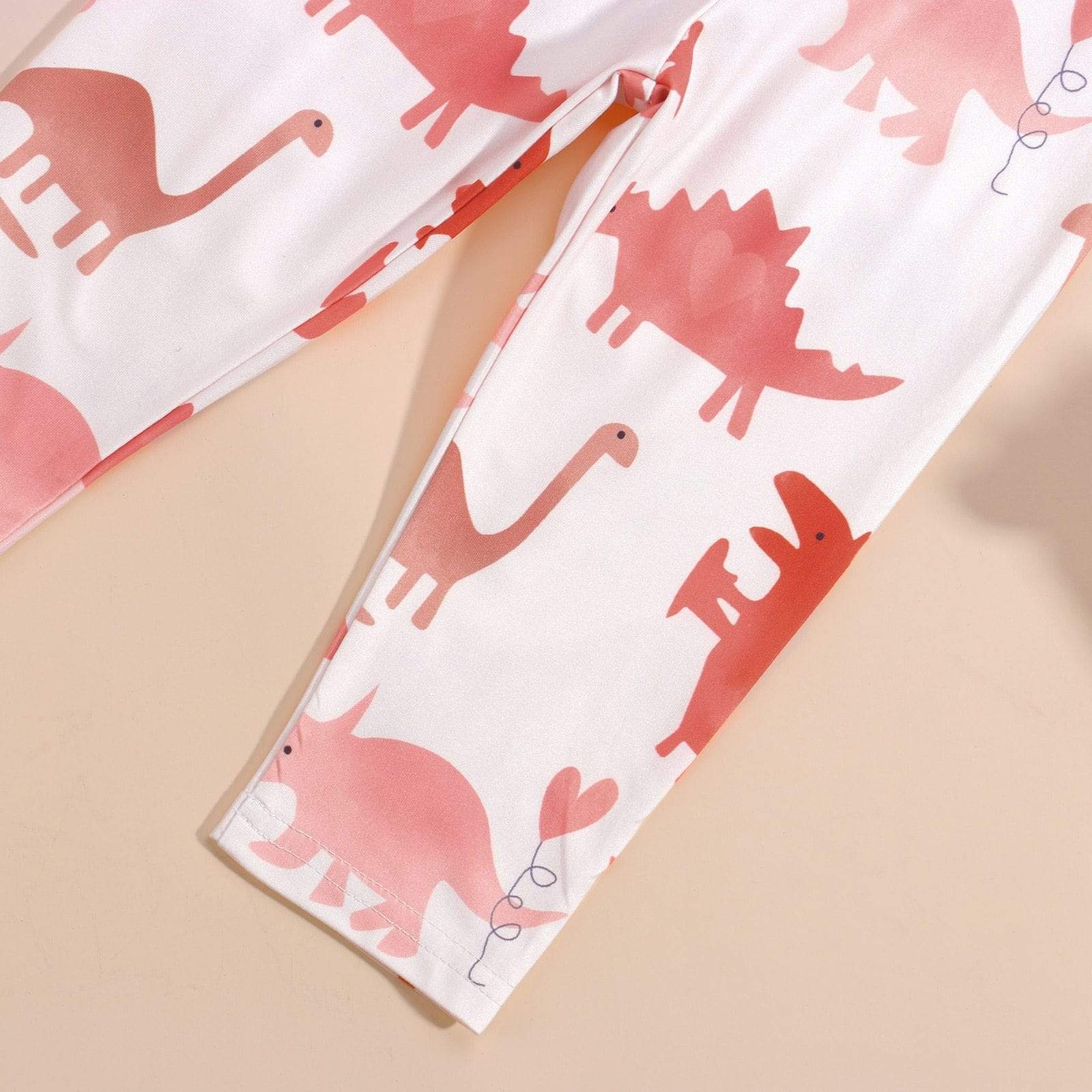 Girl's Clothing Long Sleeves Knit Sweater + Dinosaur Print Pants