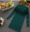 Girl&#39;s Clothing greeb / 24M Long Turtleneck Knitted Sweater Kids Dress