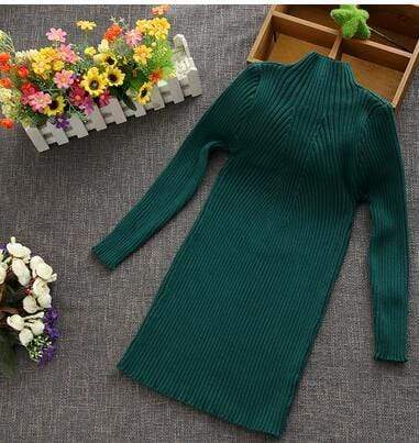 Girl's Clothing greeb / 24M Long Turtleneck Knitted Sweater Kids Dress