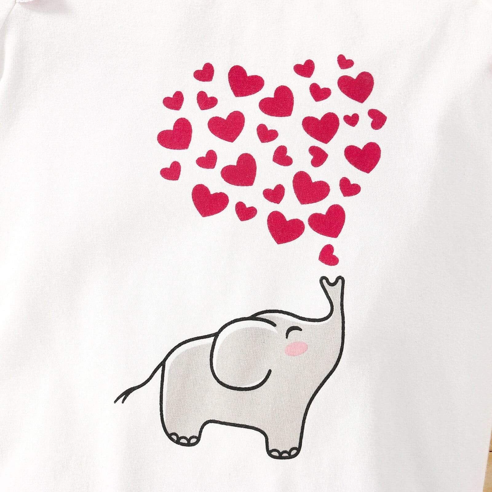 Girl's Clothing Love Heart Print Long Sleeve O-neck Romper