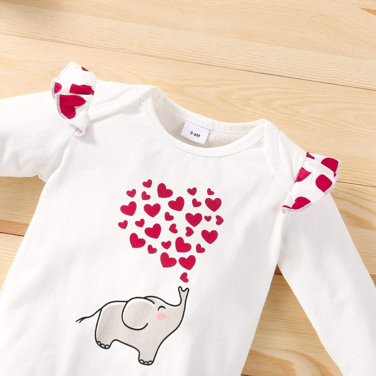Girl's Clothing Love Heart Print Long Sleeve O-neck Romper