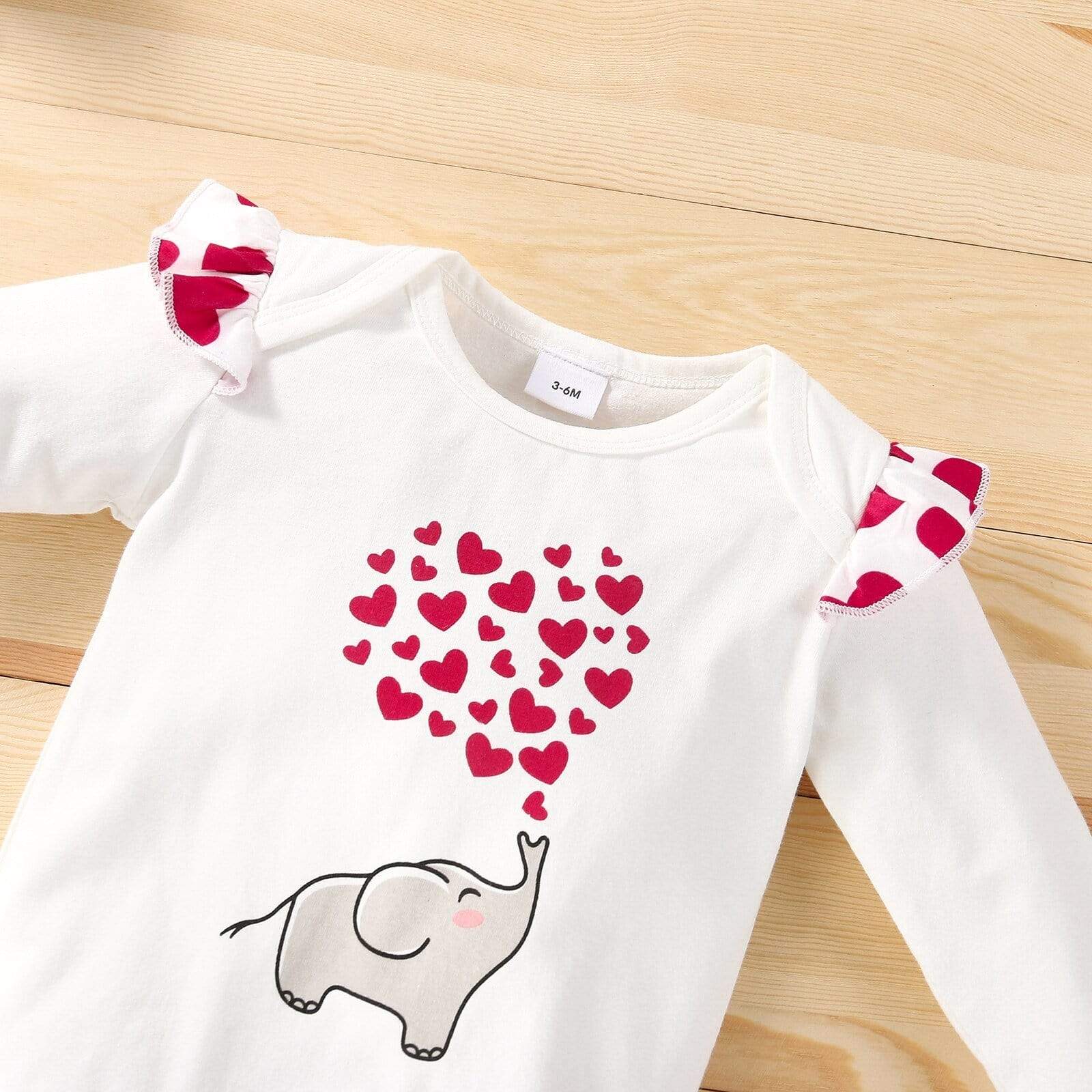Girl's Clothing Love Heart Print Long Sleeve O-neck Romper