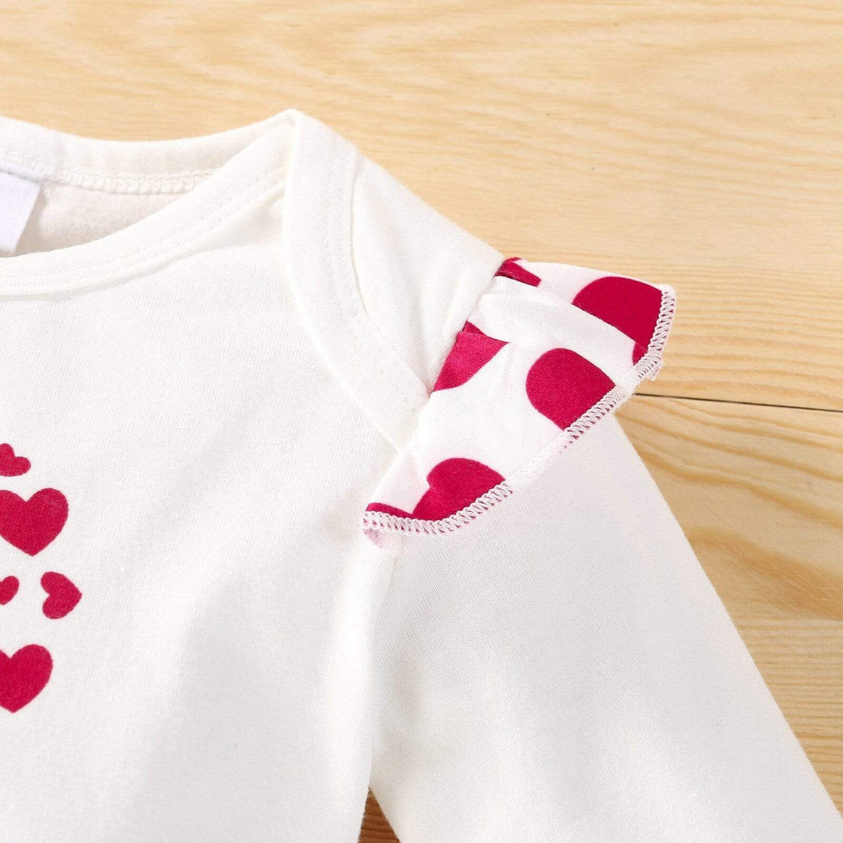 Girl's Clothing Love Heart Print Long Sleeve O-neck Romper