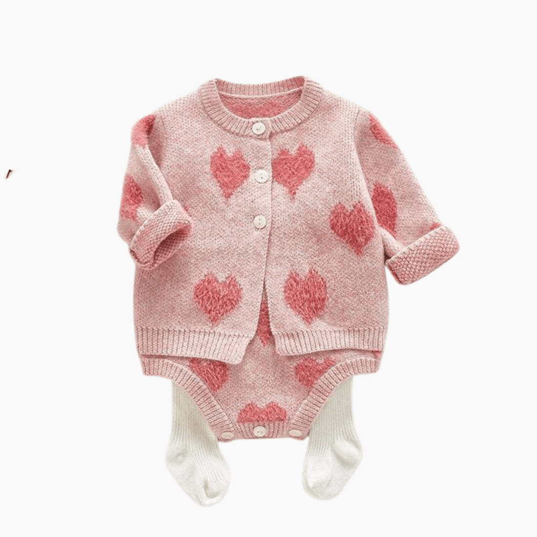 Girl's Clothing Love Print Sweater Set