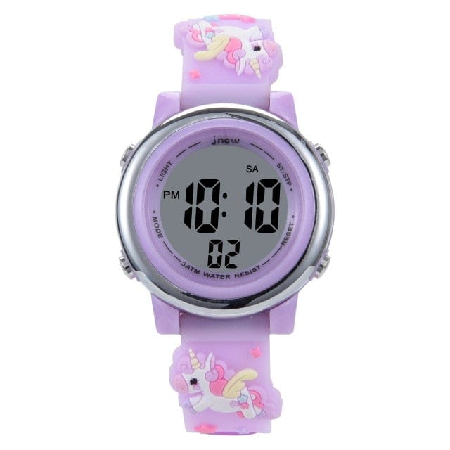 Light purple Luminous Unicorn Kids Watches